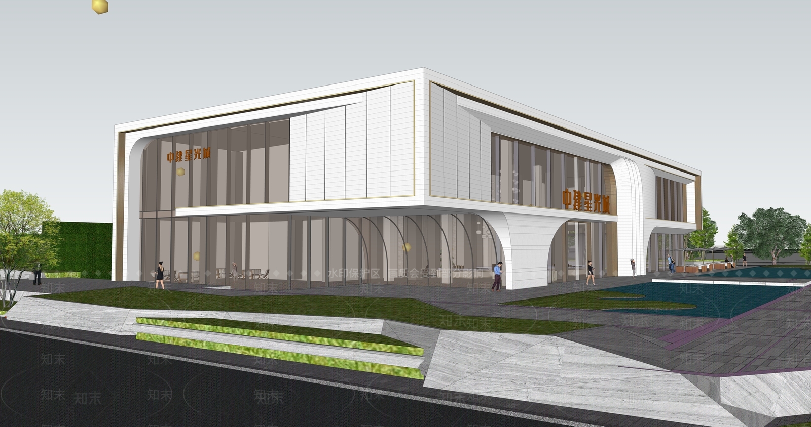 现代小公建SU模型下载【ID:1203071180】
