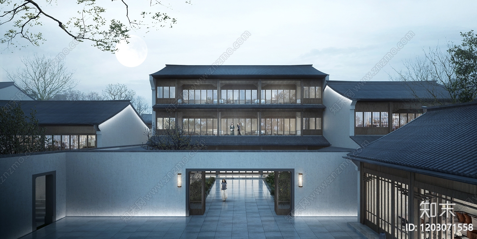 中式四合院建筑下载【ID:1203071558】