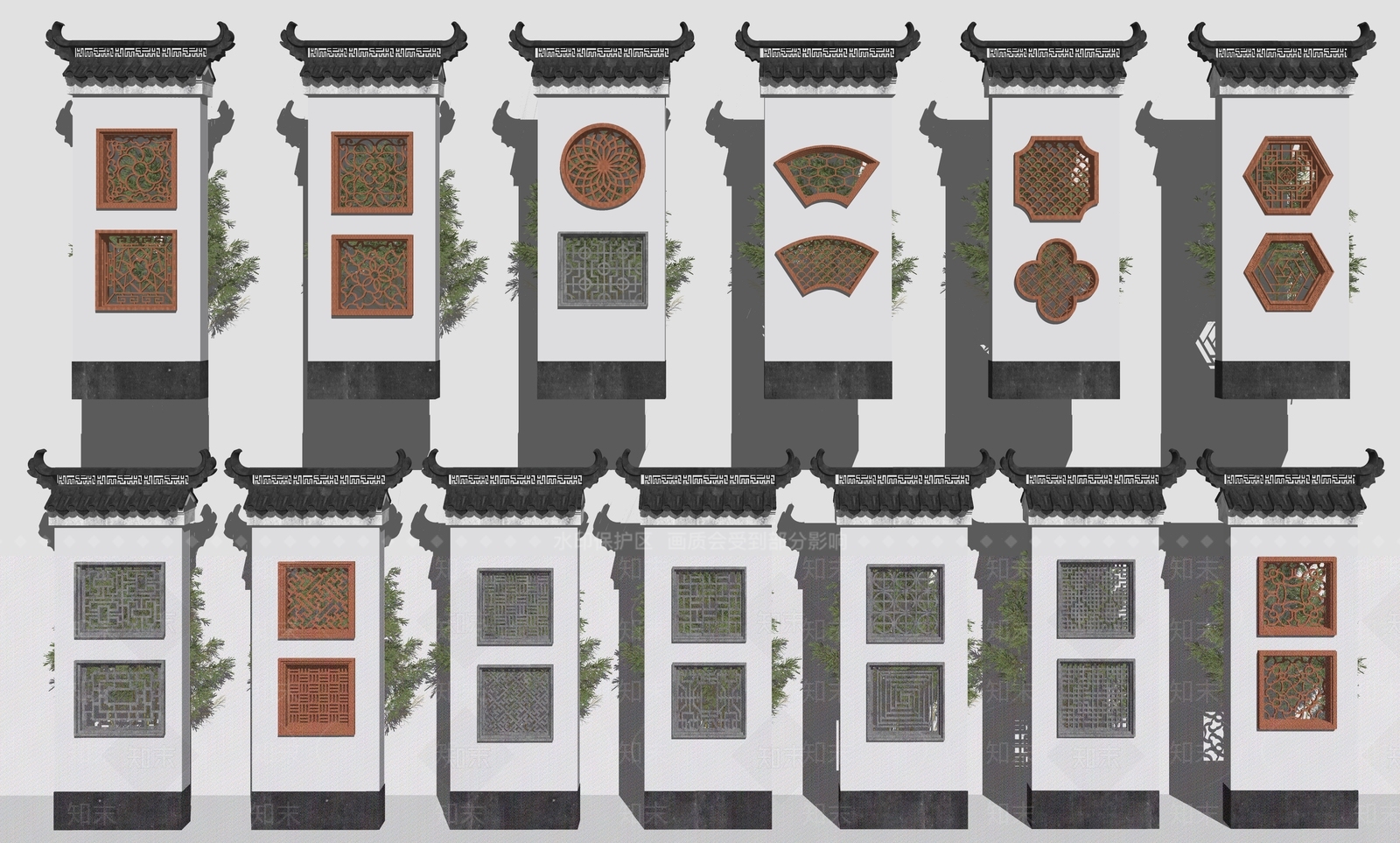 新中式中式雕花SU模型下载【ID:1203072094】