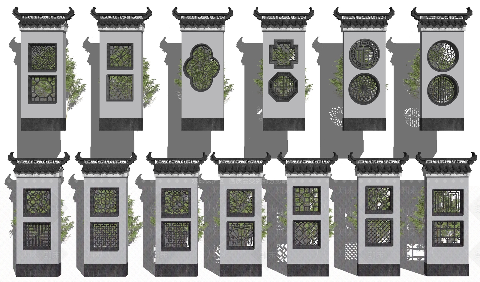 新中式中式雕花SU模型下载【ID:1203072284】