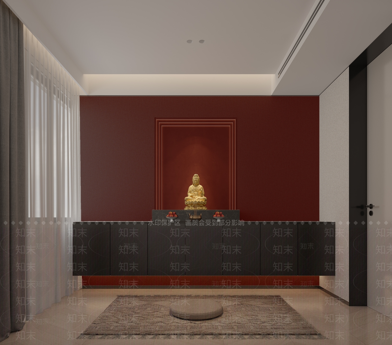 现代佛堂3D模型下载【ID:1203077992】