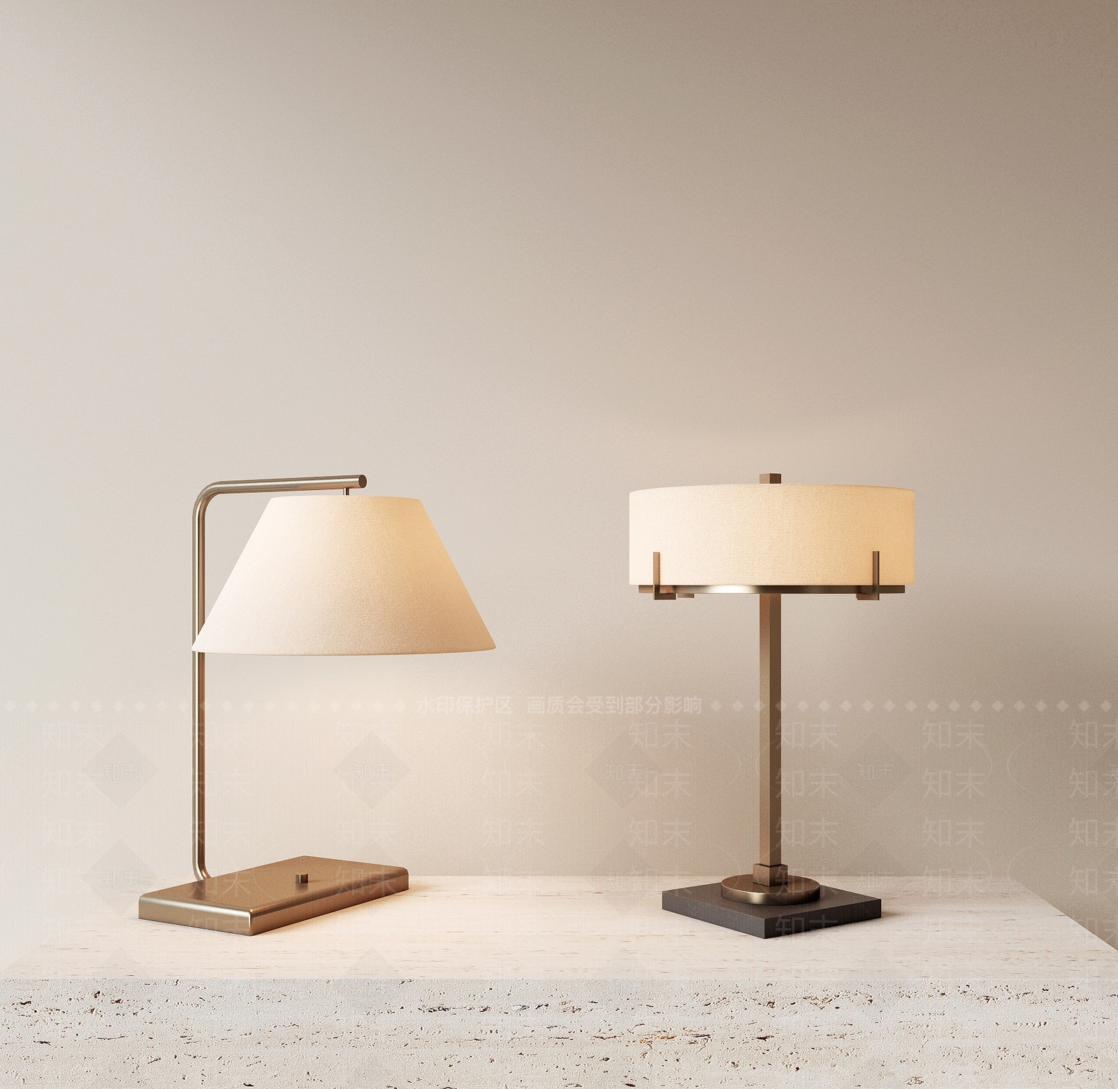 现代轻奢台灯SU模型下载【ID:1203082905】