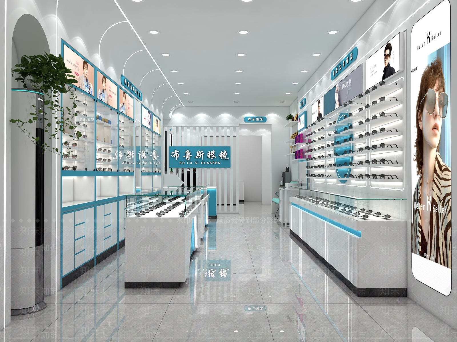 现代极简眼镜店3D模型下载【ID:1203083795】