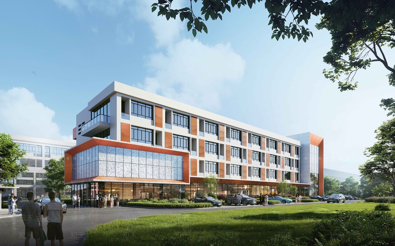 现代产业园办公楼SU模型下载【ID:1203085339】