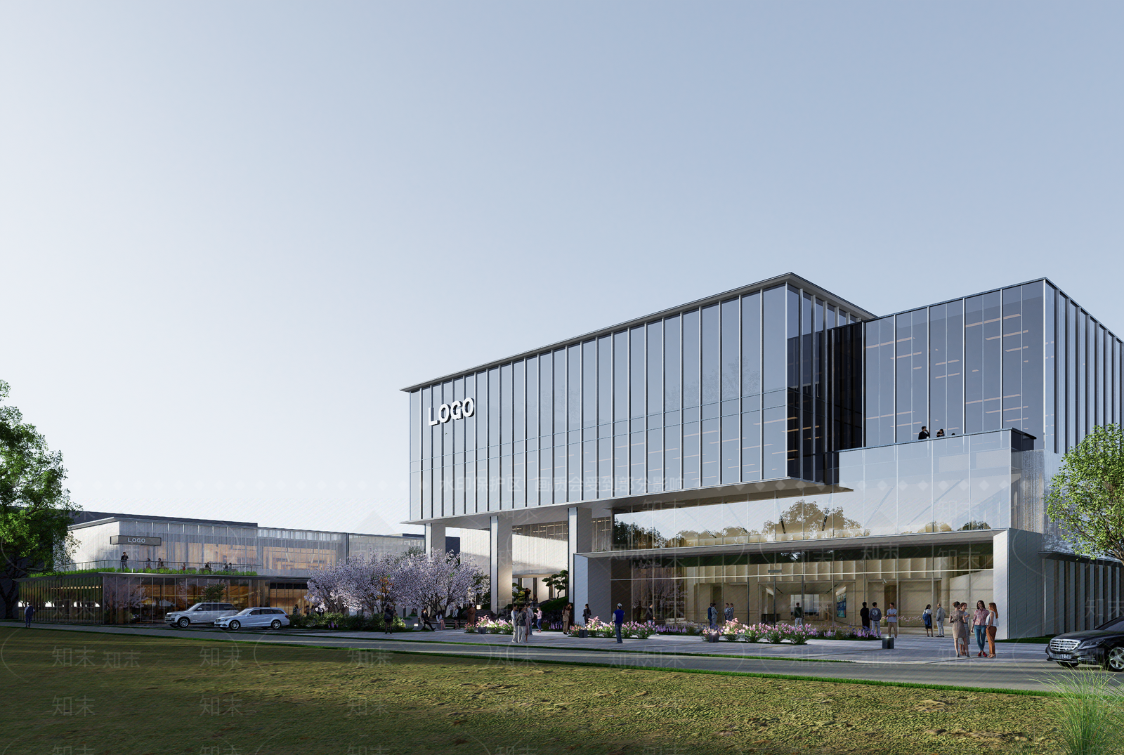 现代工业产业园办公楼SU模型下载【ID:1203086235】