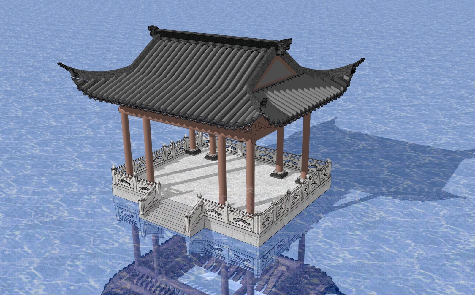 中式亭子SU模型下载【ID:1203086509】