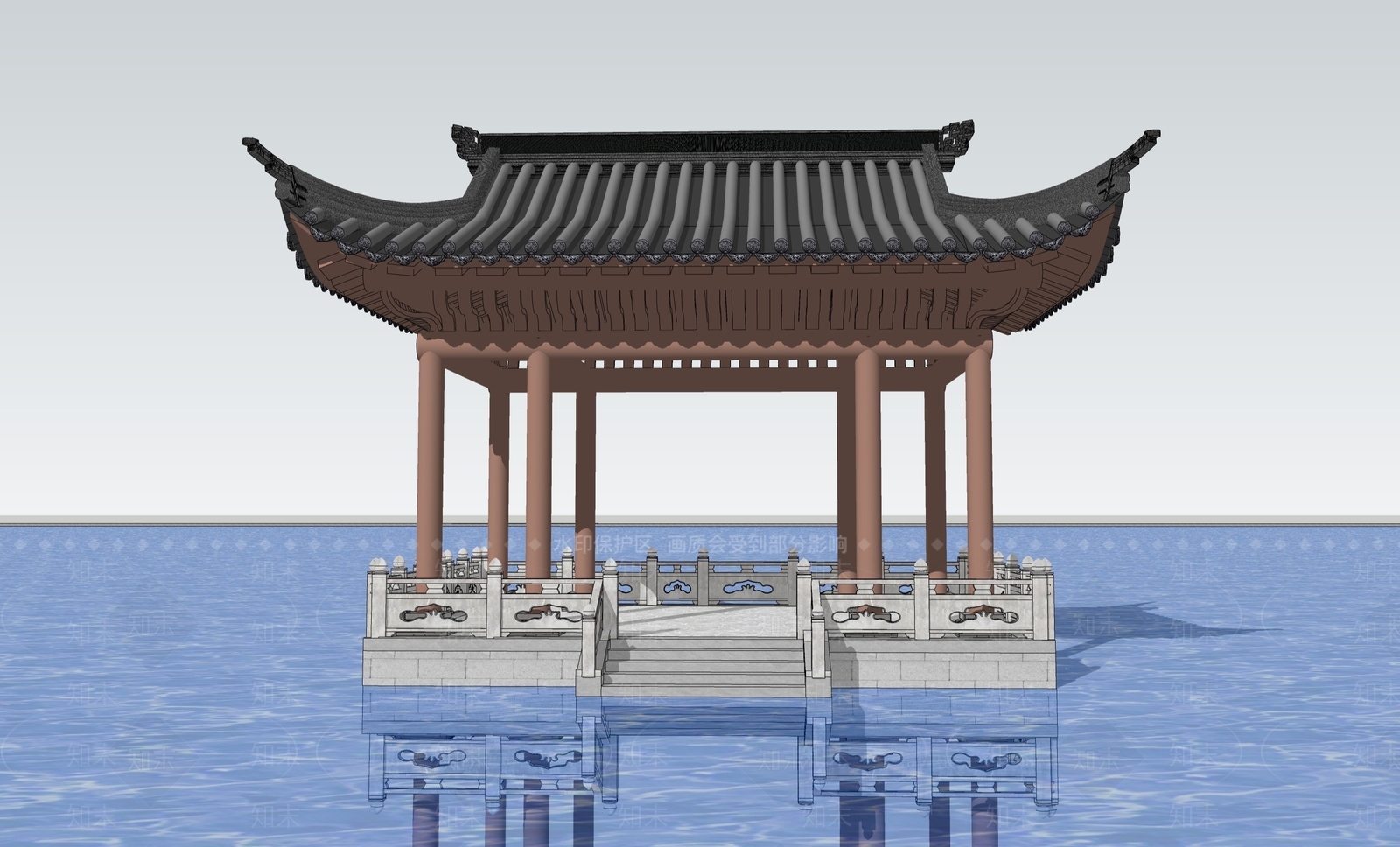 中式亭子SU模型下载【ID:1203086509】