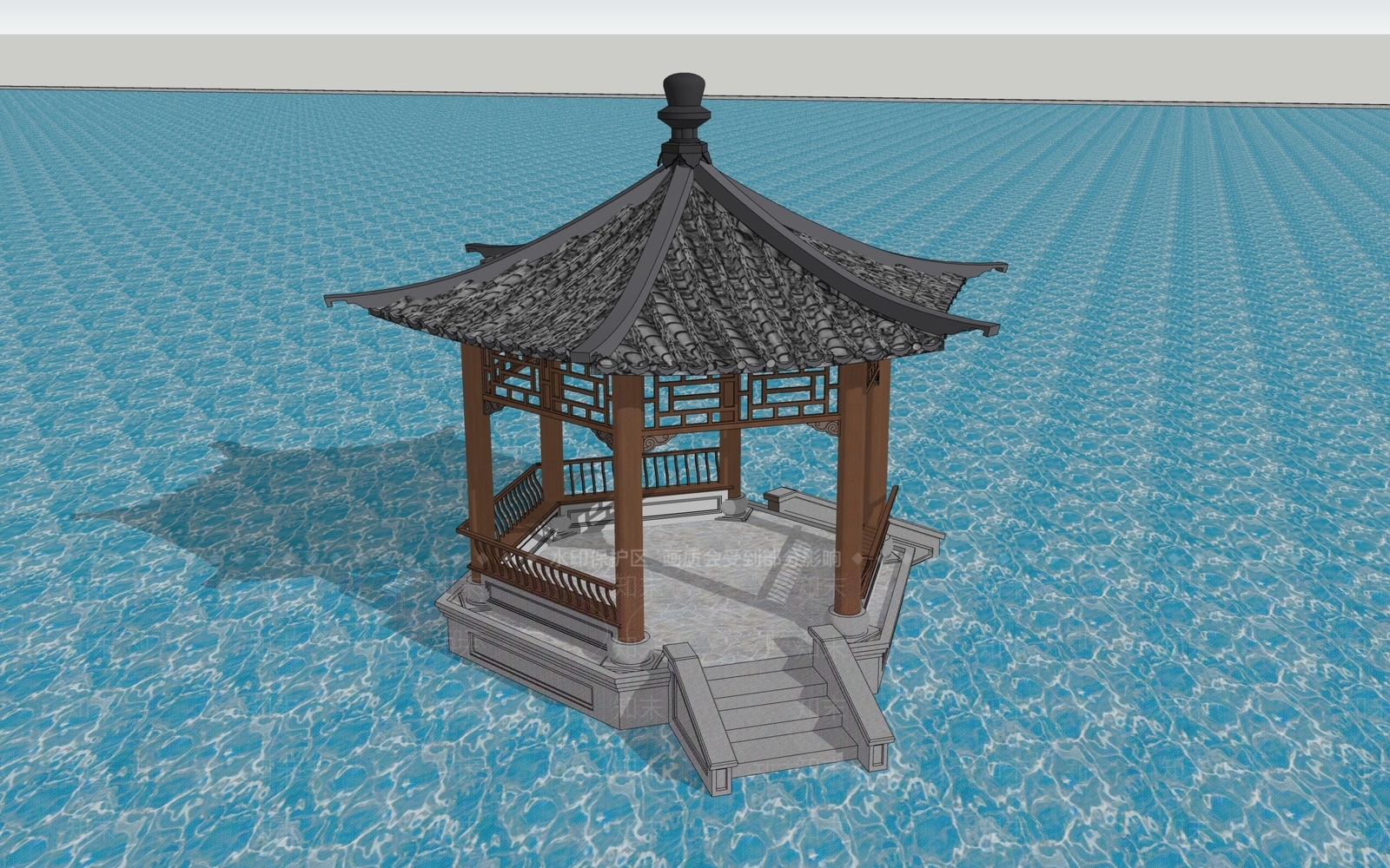 中式亭子SU模型下载【ID:1203086663】