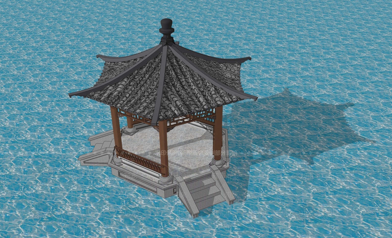中式亭子SU模型下载【ID:1203086663】
