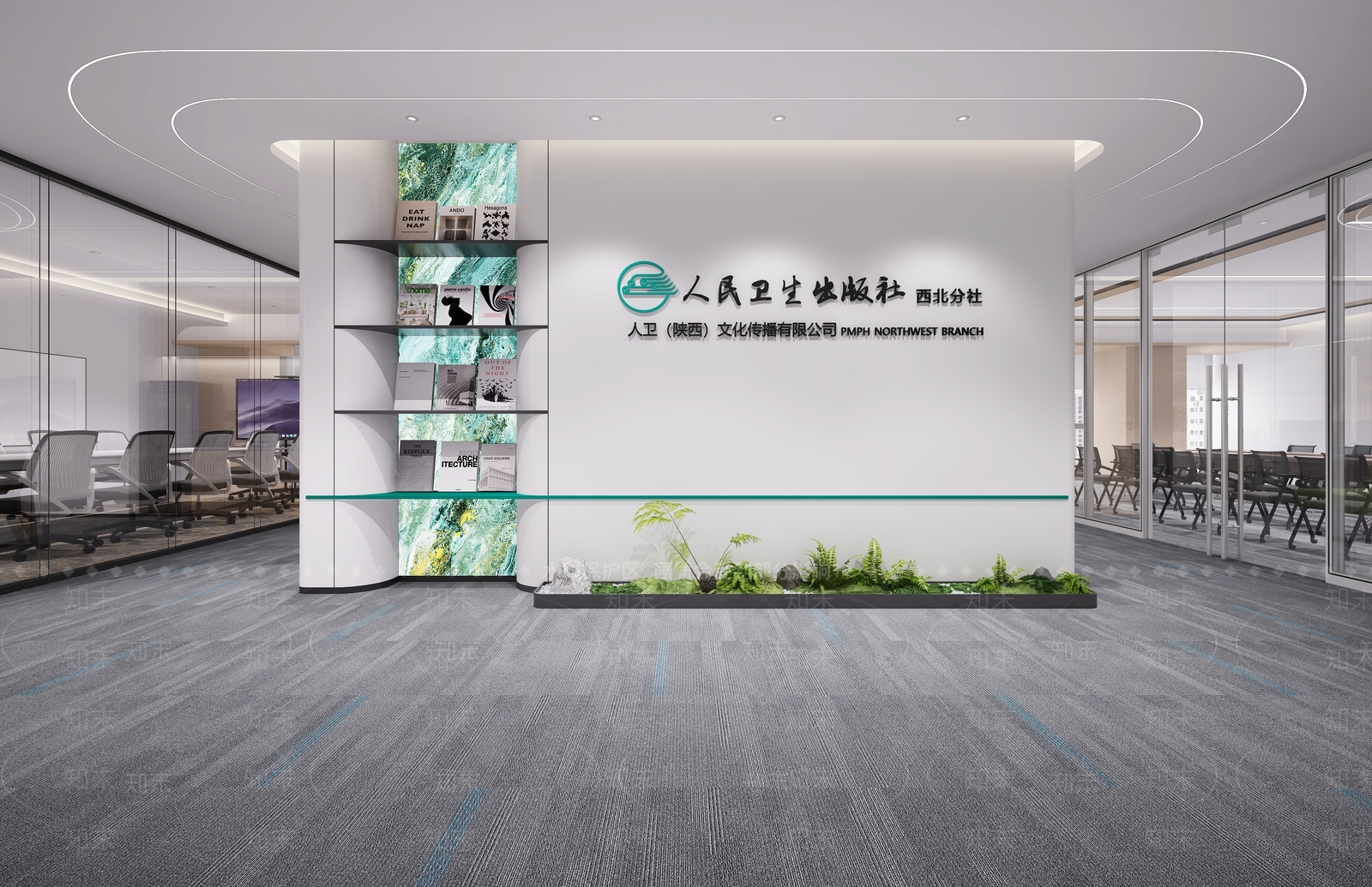 现代办公大厅3D模型下载【ID:1203088528】