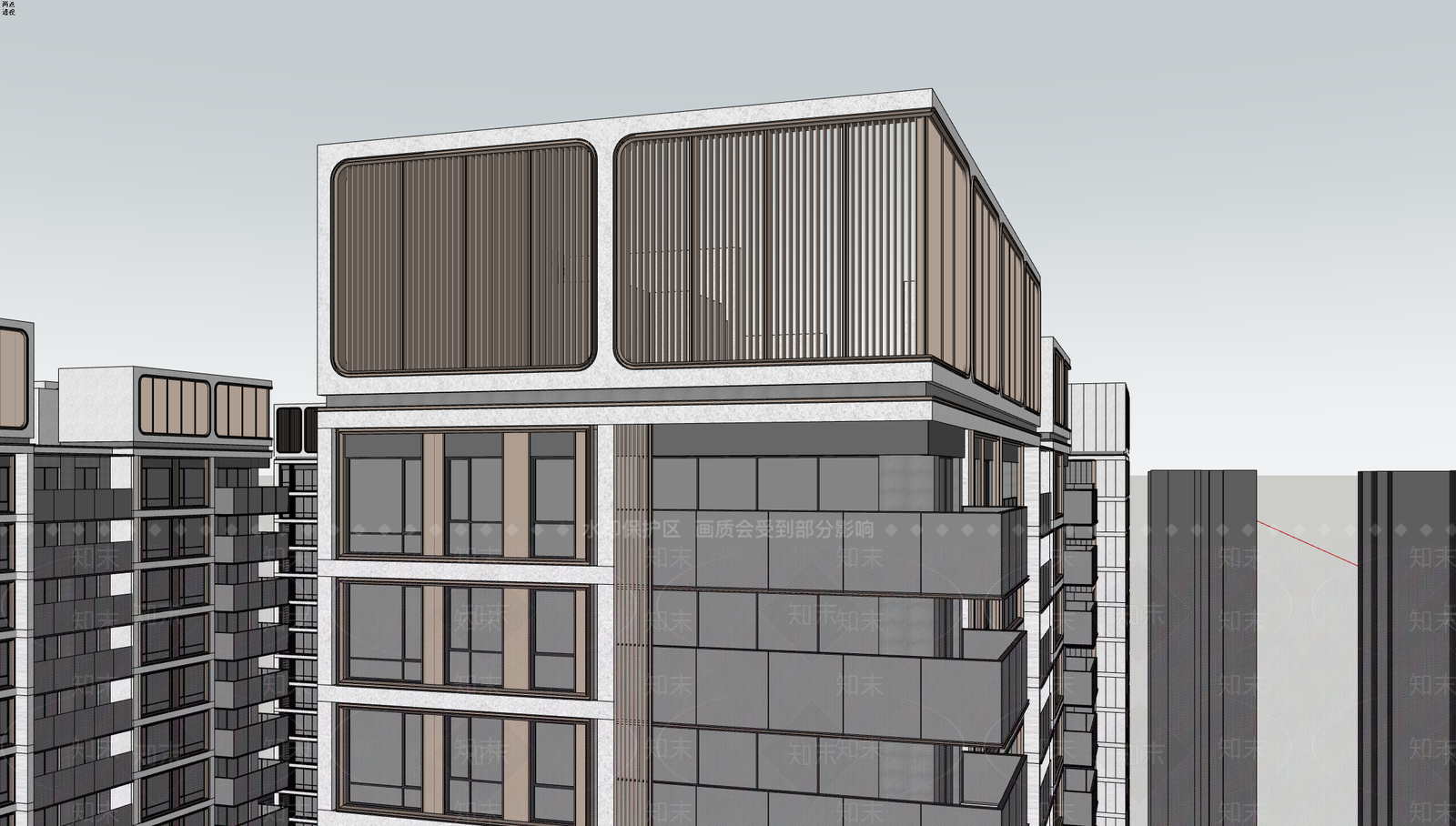 现代小区建筑SU模型下载【ID:1203089158】