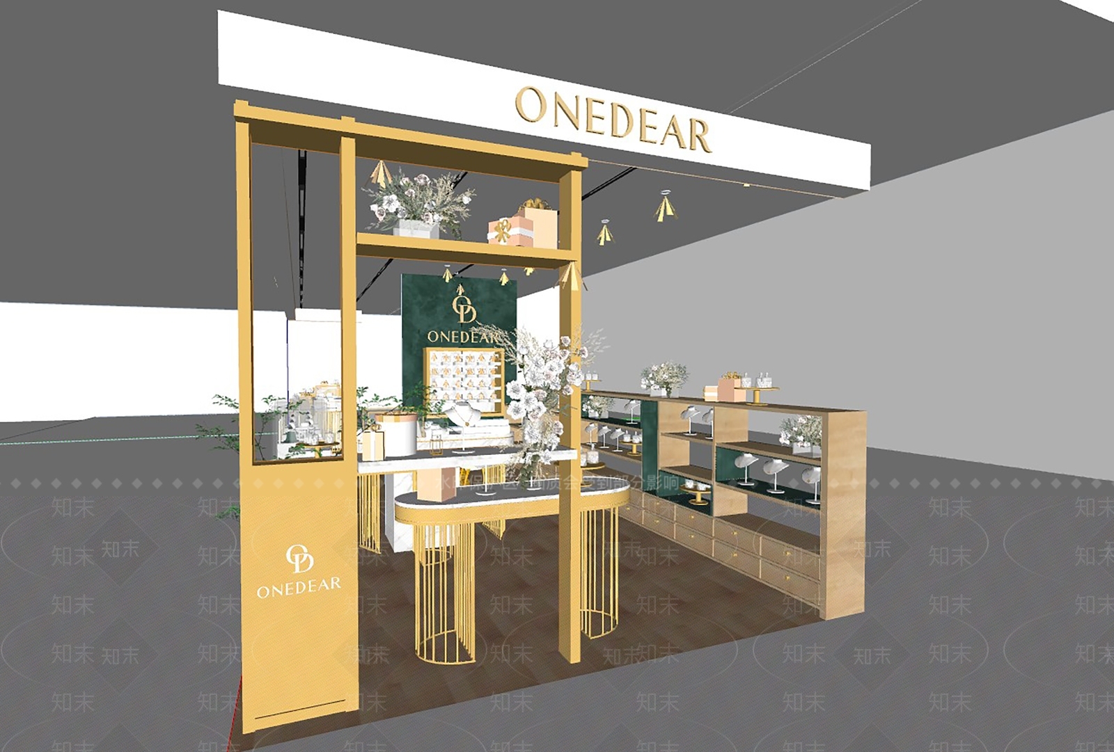 轻奢简约珠宝店SU模型下载【ID:1203089367】
