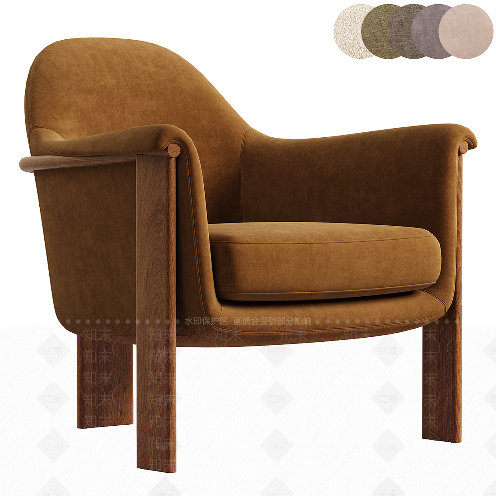新中式中古休闲椅3D模型下载【ID:1203091131】