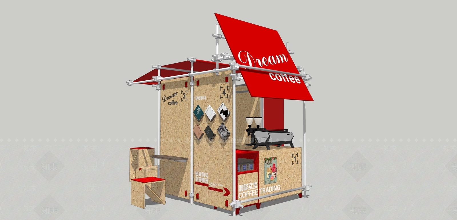 售卖亭SU模型下载【ID:1203091631】