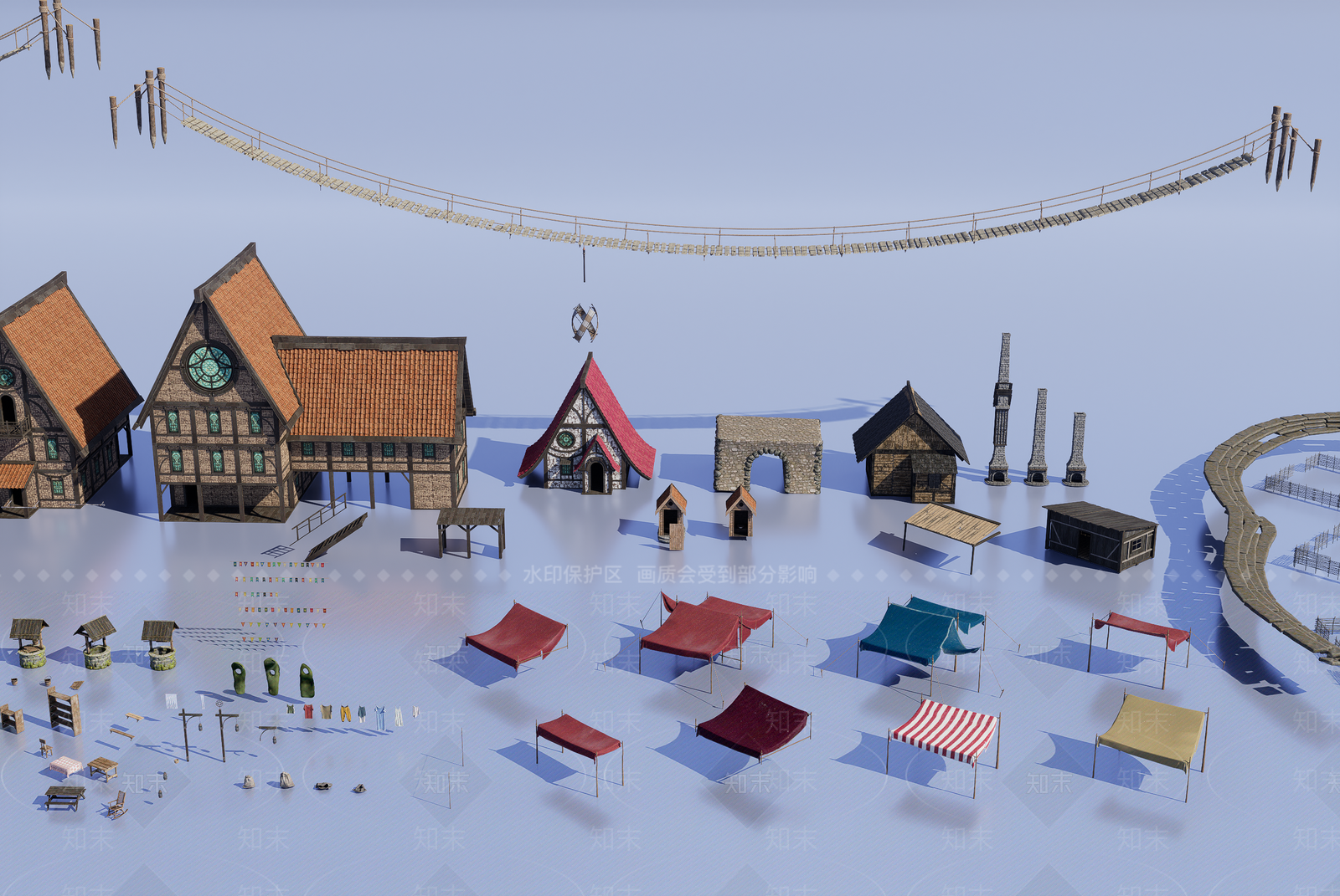 欧式其他建筑外观3D模型下载【ID:1203091801】