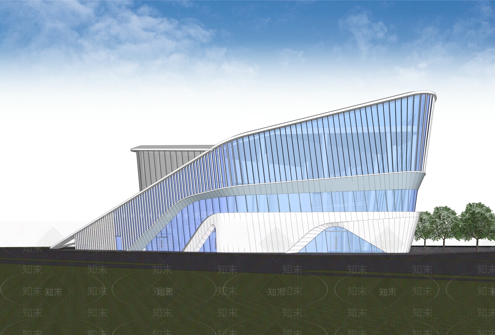 现代小公建SU模型下载【ID:1203093642】