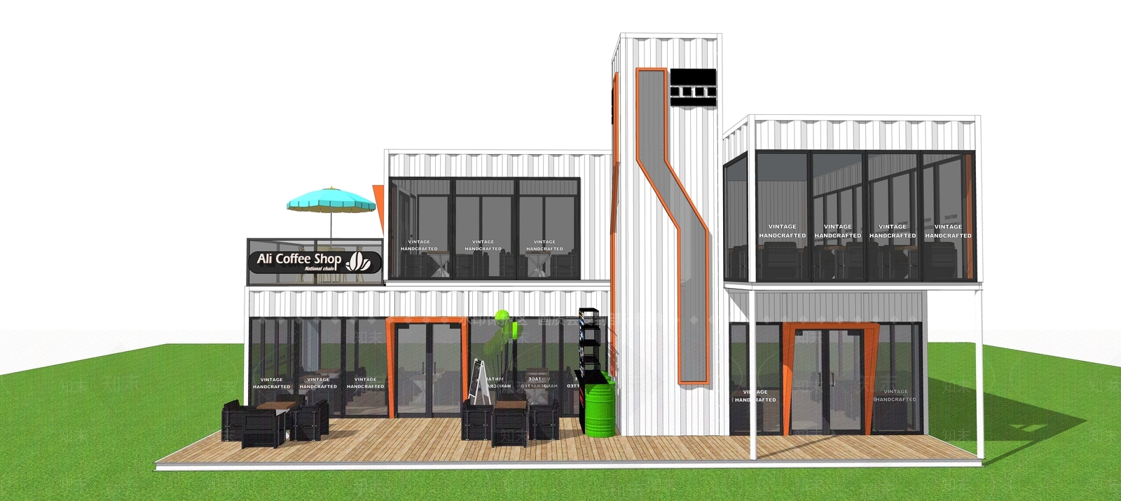 现代小公建SU模型下载【ID:1203095648】