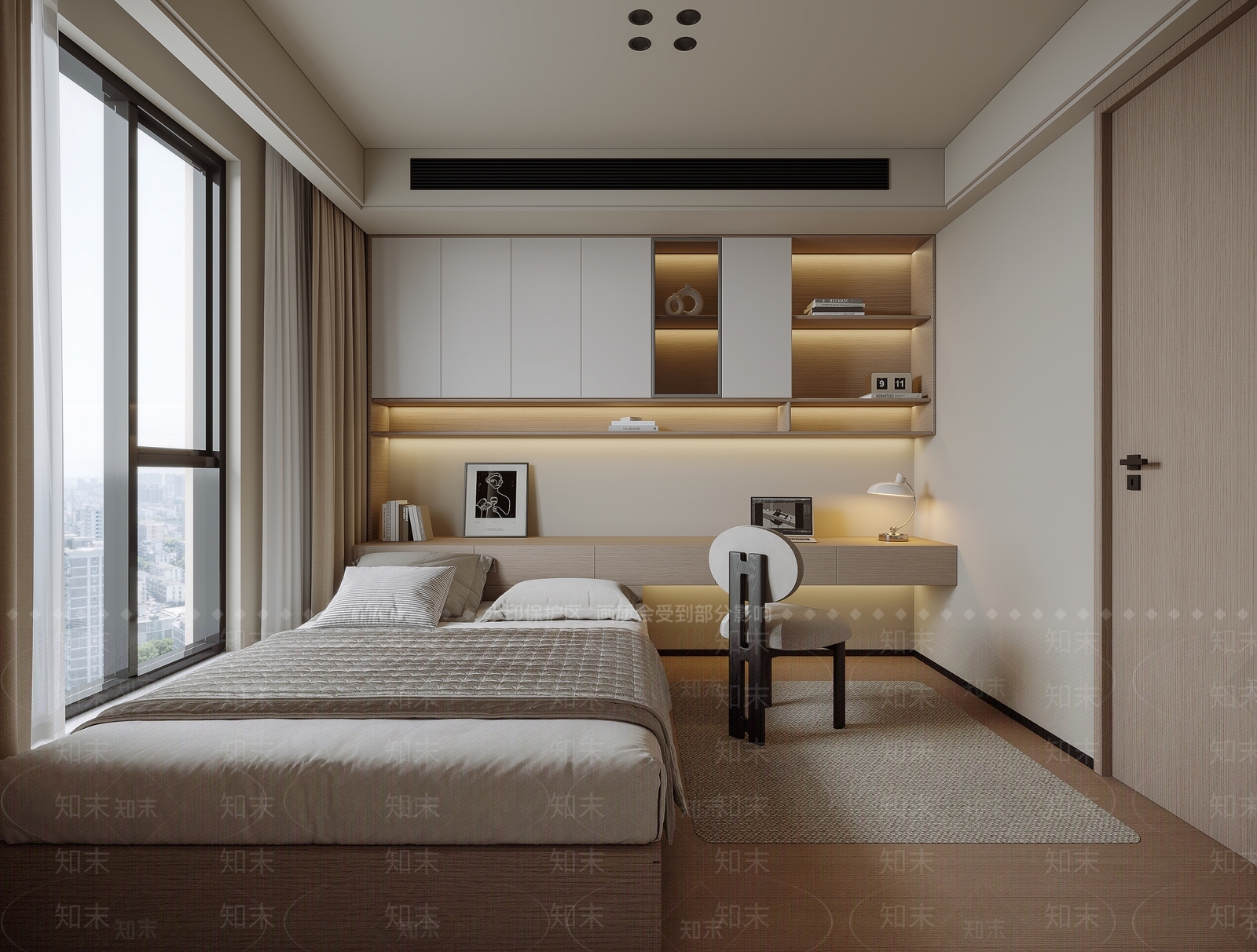 现代榻榻米卧室3D模型下载【ID:1203096616】