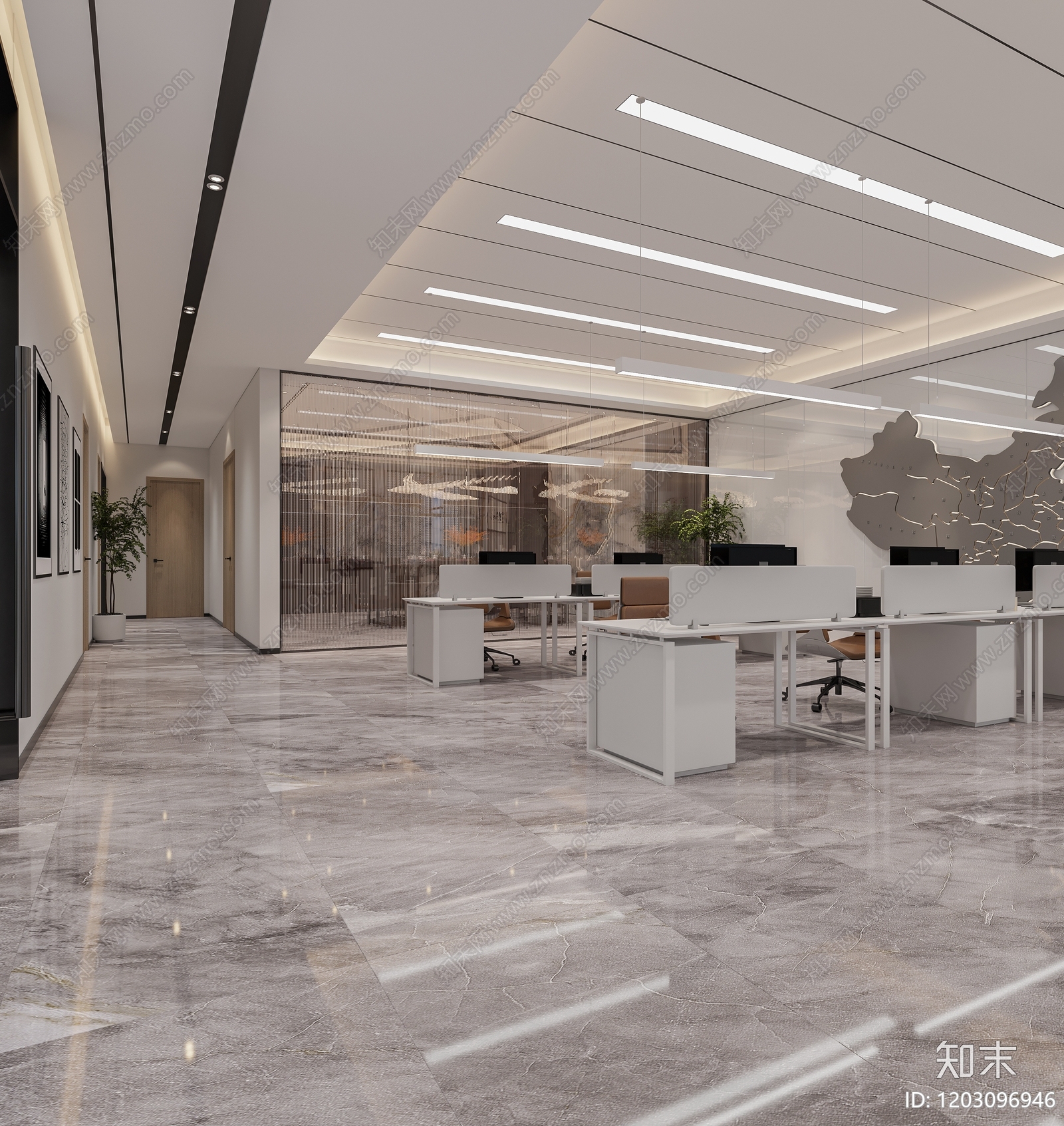 现代整体办公空间cad施工图下载【ID:1203096946】