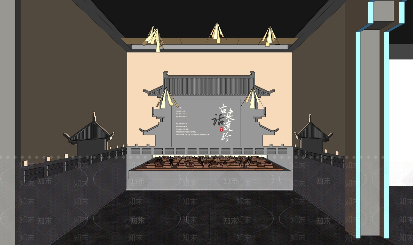 新中式博物馆SU模型下载【ID:1203097761】