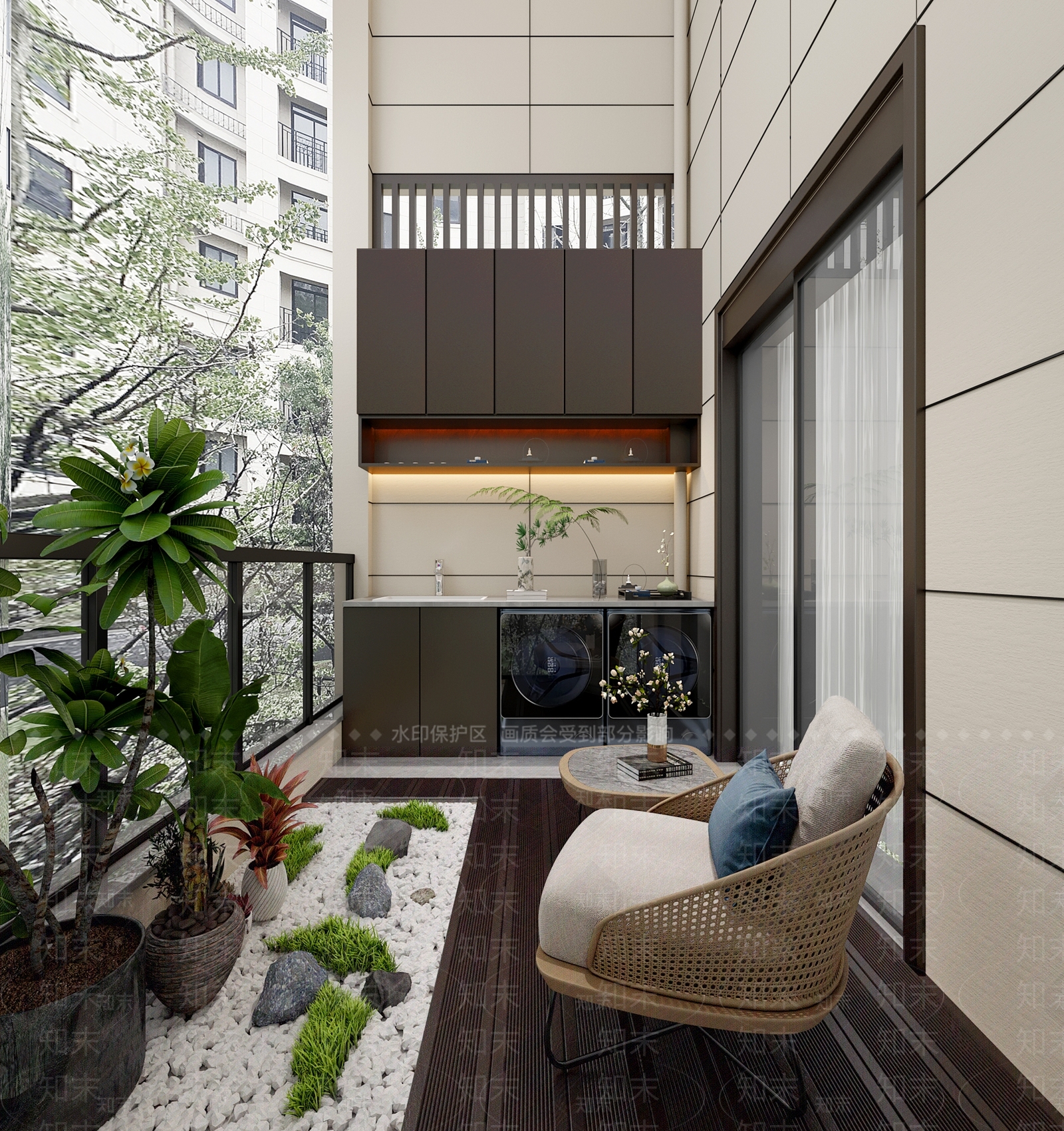 现代阳台3D模型下载【ID:1203097924】