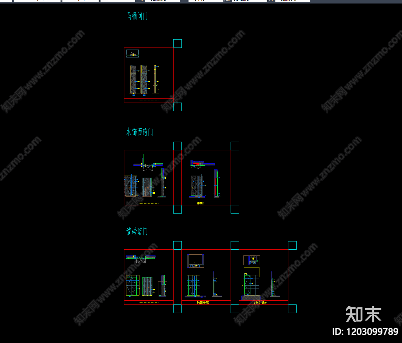 现代综合门节点cad施工图下载【ID:1203099789】