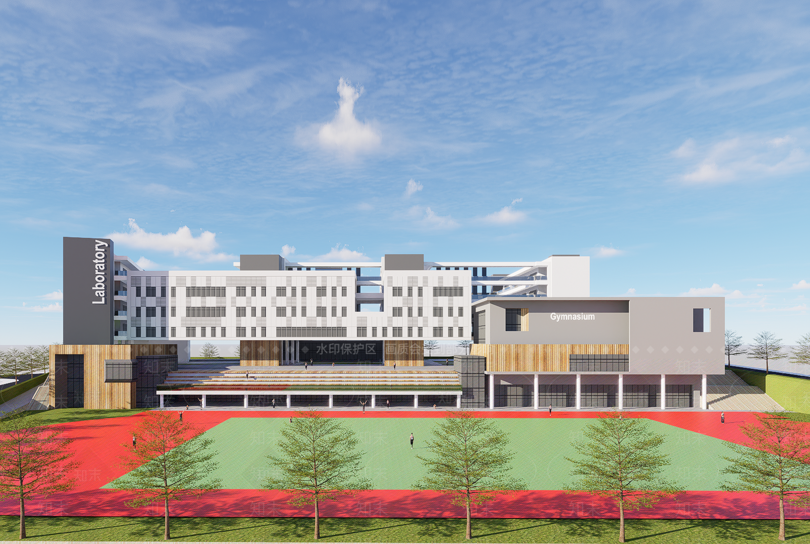 现代学校建筑SU模型下载【ID:1203101322】