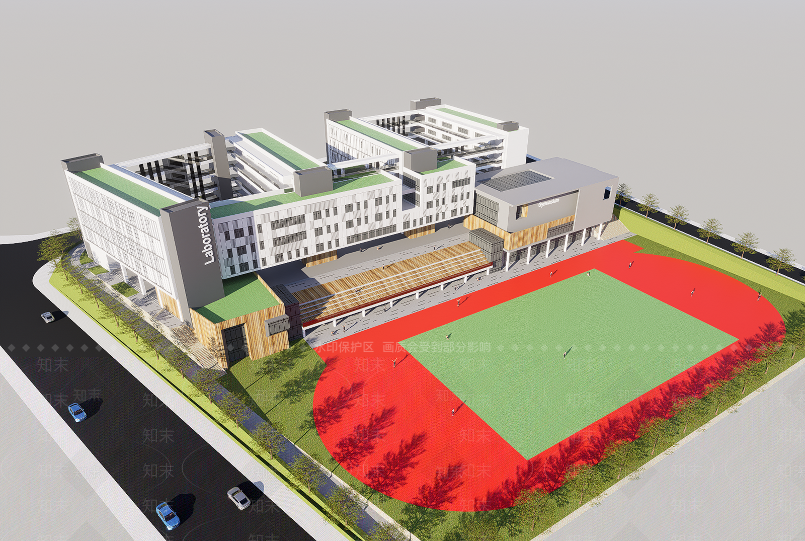 现代学校建筑SU模型下载【ID:1203101322】