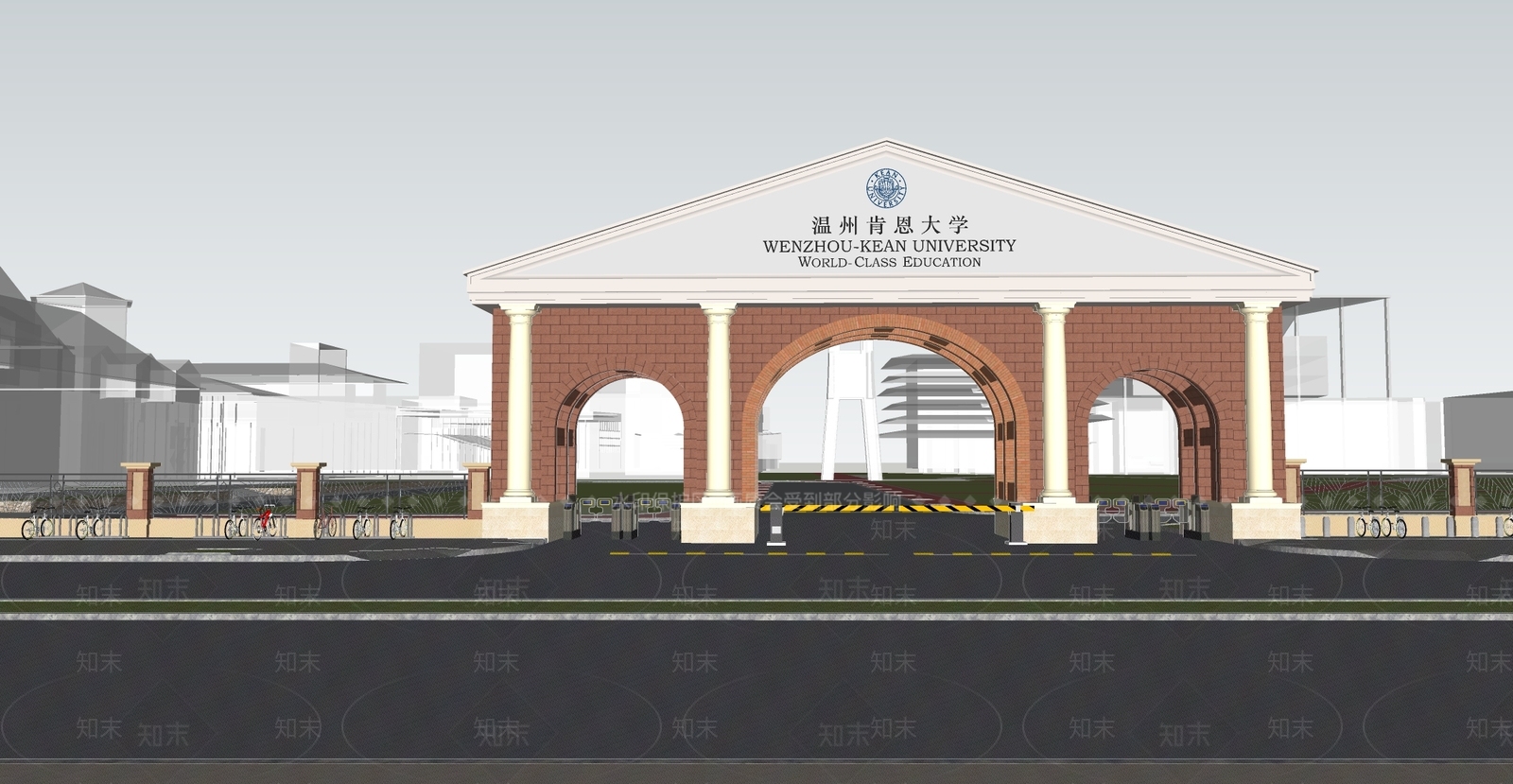 欧式美式大学教学楼SU模型下载【ID:1203103984】