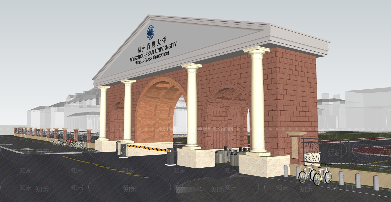 欧式美式大学教学楼SU模型下载【ID:1203103984】