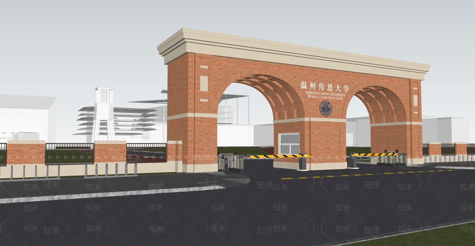 美式学校建筑SU模型下载【ID:1203104217】