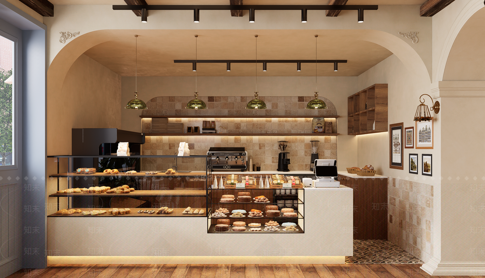 法式复古甜品面包店SU模型下载【ID:1203158605】