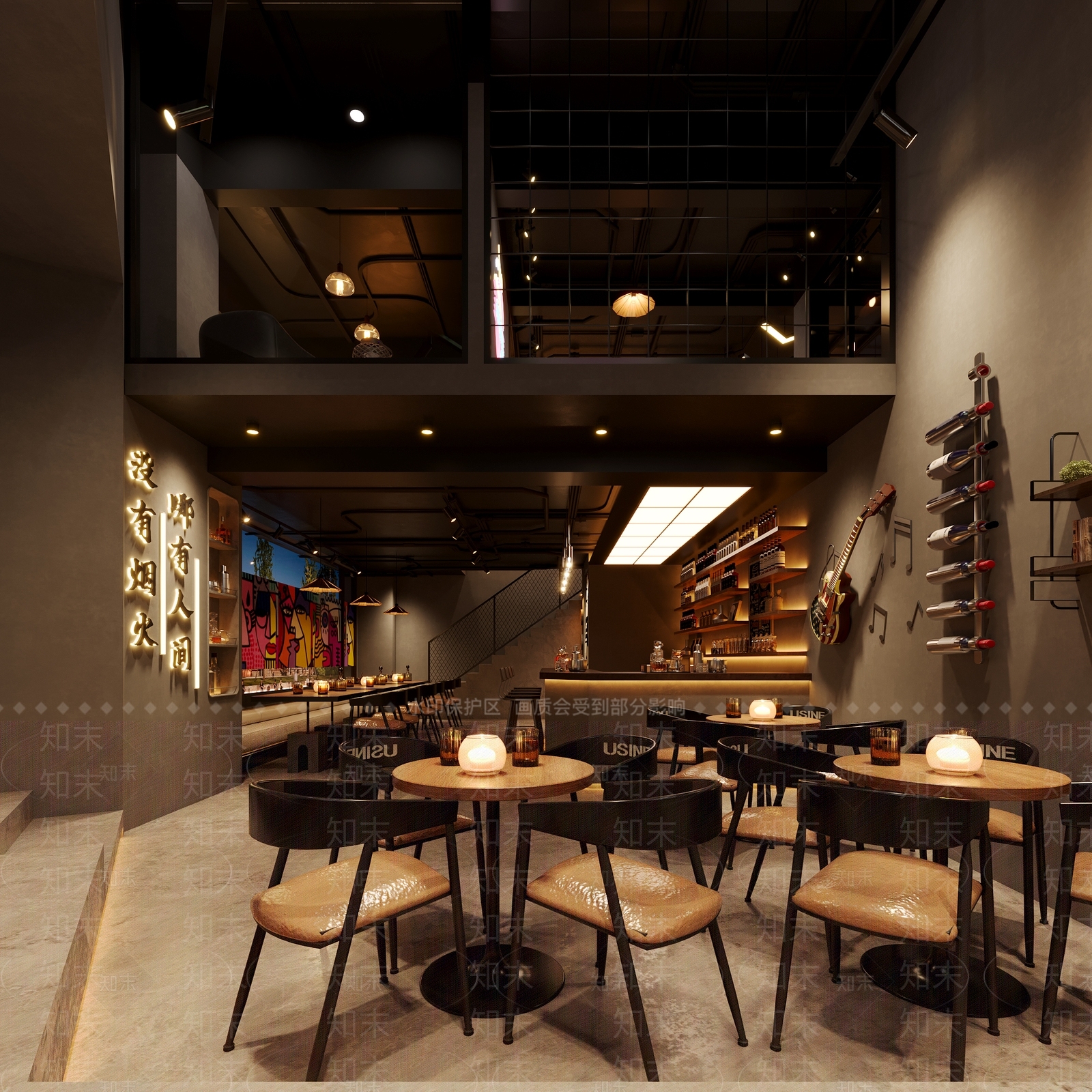 工业现代酒吧3D模型下载【ID:1203106422】