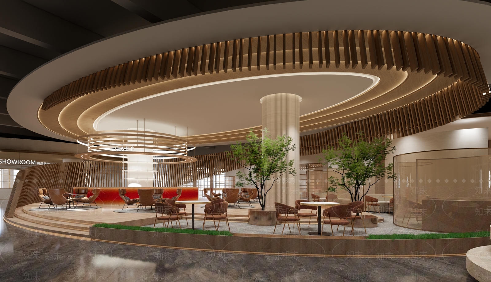 现代原木咖啡厅SU模型下载【ID:1203106552】