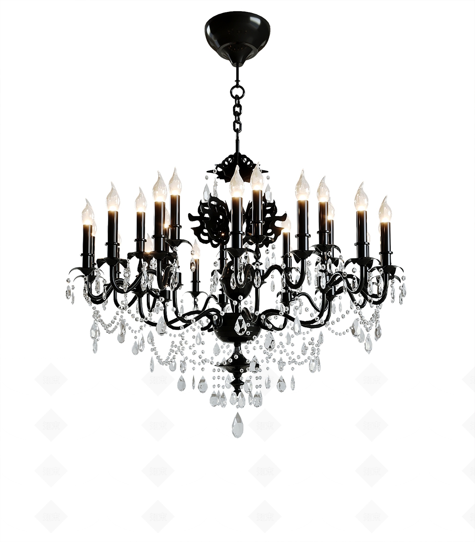 美式欧式吊灯3D模型下载【ID:1203112917】