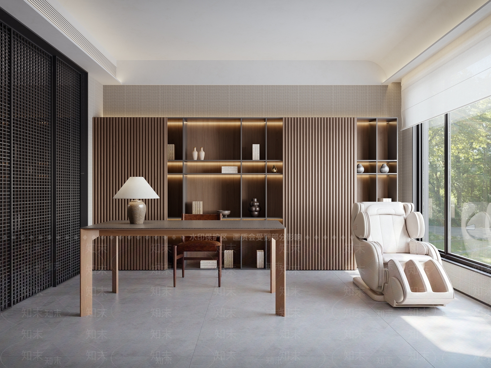新中式现代书房3D模型下载【ID:1203235769】