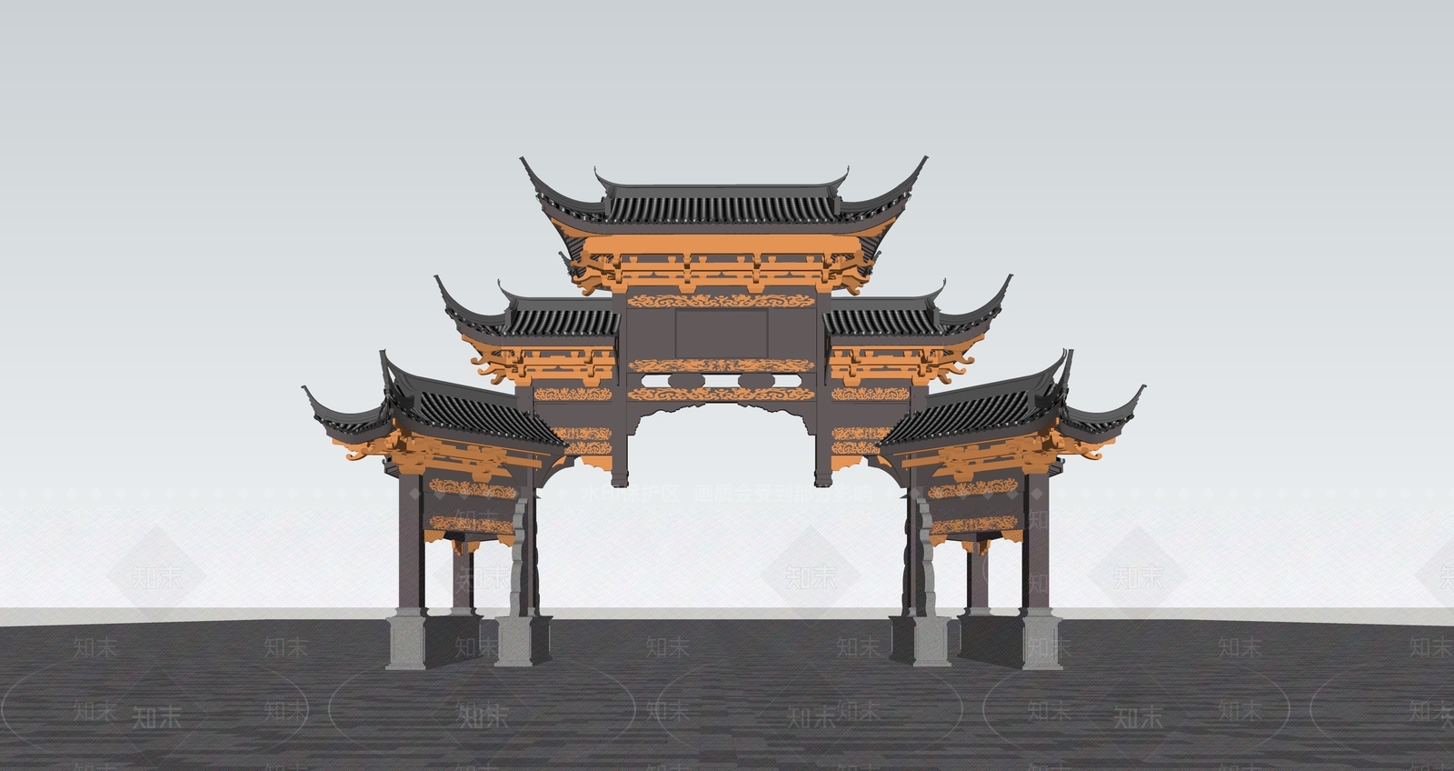 新中式现代小公建SU模型下载【ID:1203122266】