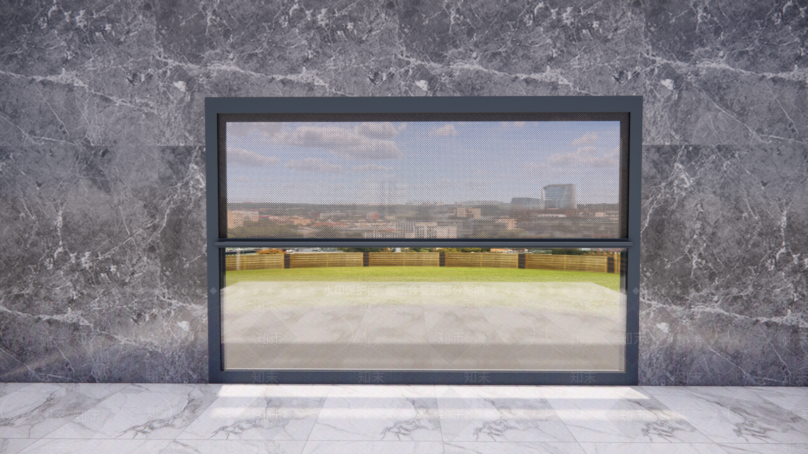 现代中式推拉窗SU模型下载【ID:1203455837】