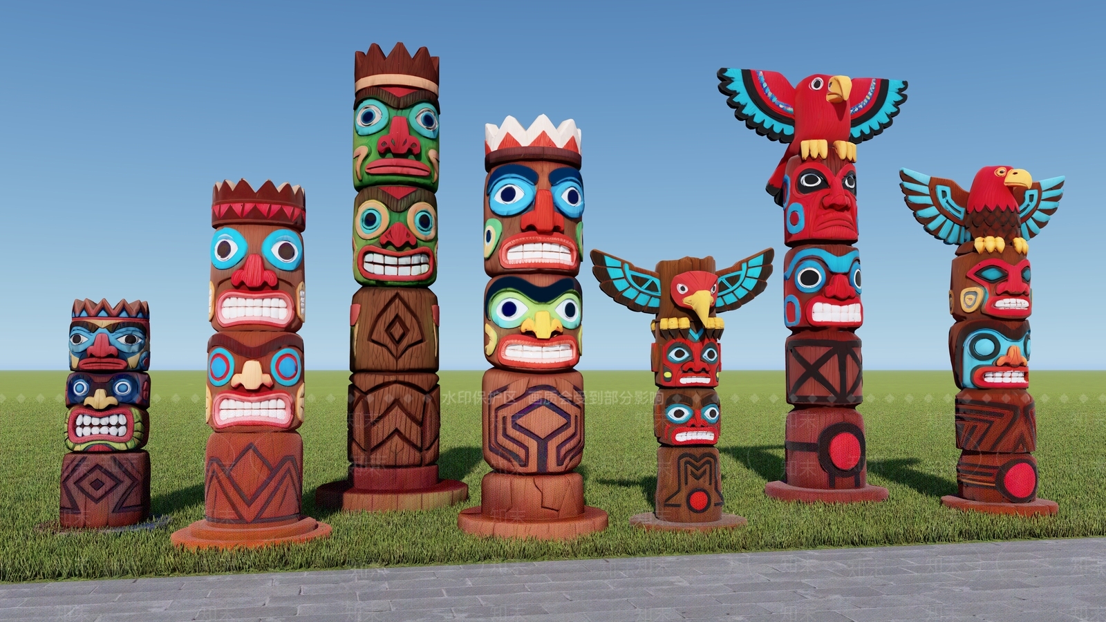 现代景观柱SU模型下载【ID:1203122651】