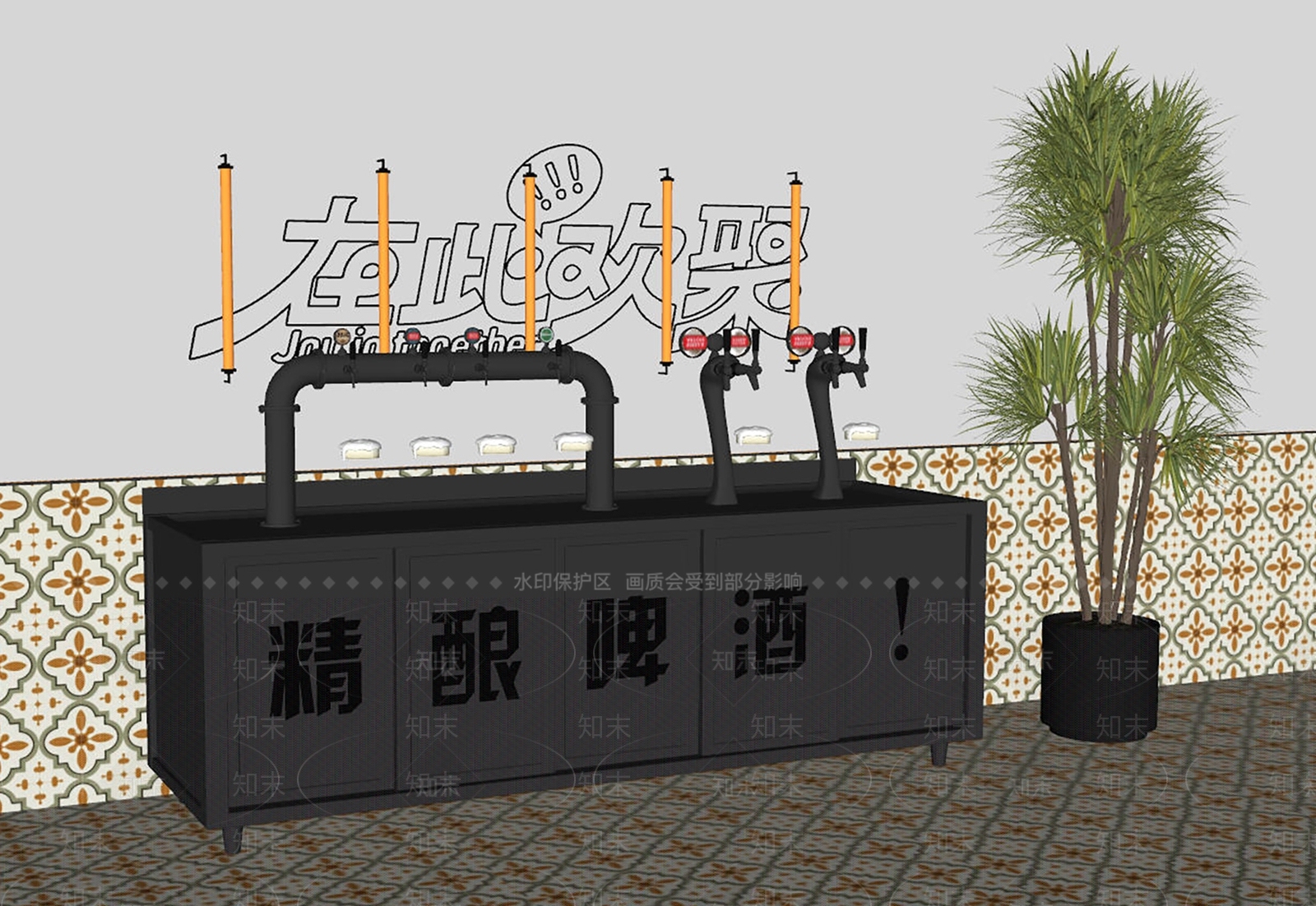 厨房用品组合SU模型下载【ID:1203124394】