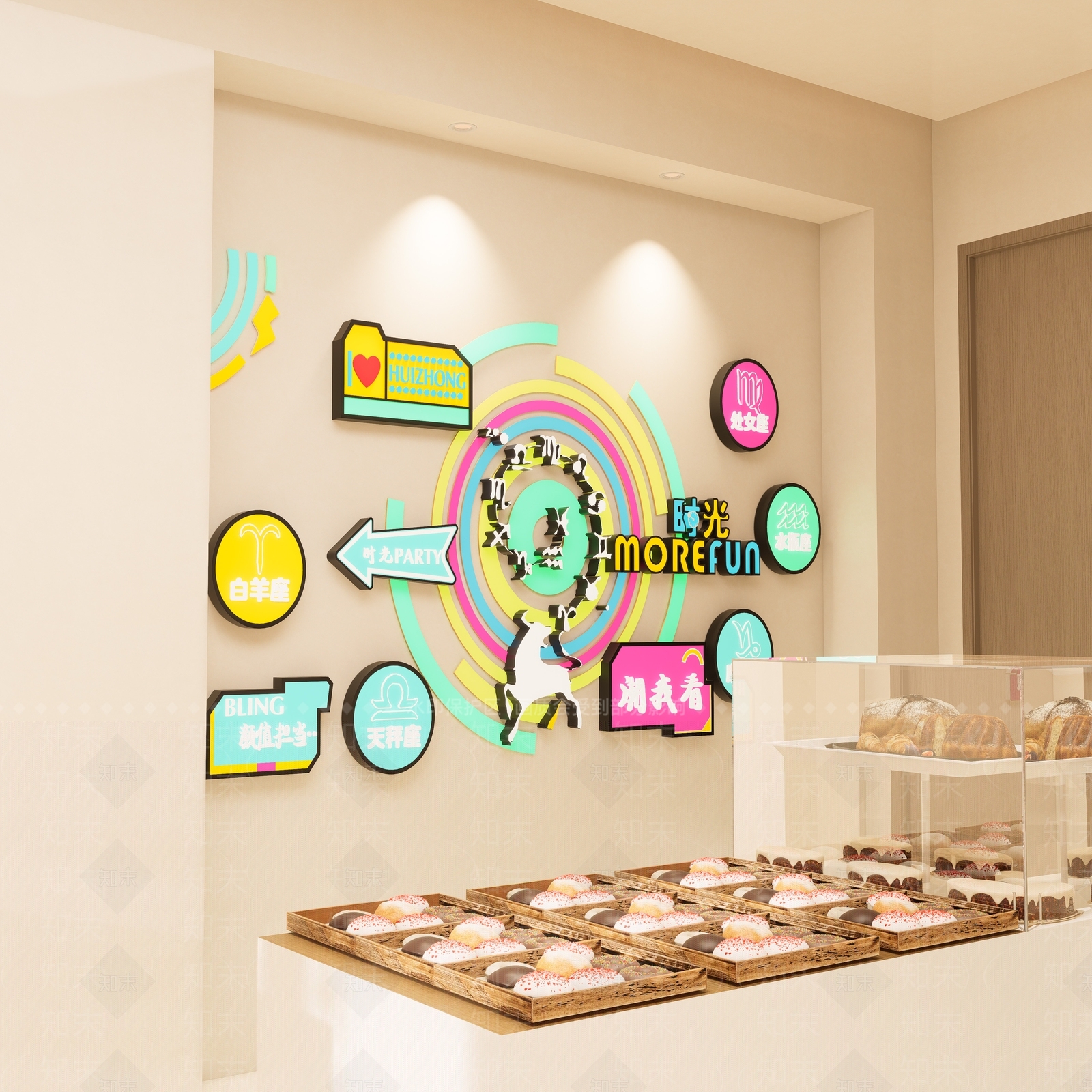 现代法式甜品面包店SU模型下载【ID:1203125348】