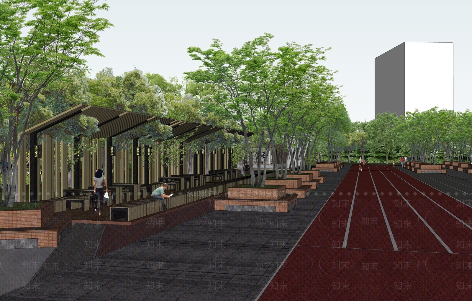 现代景观公园SU模型下载【ID:1203125973】