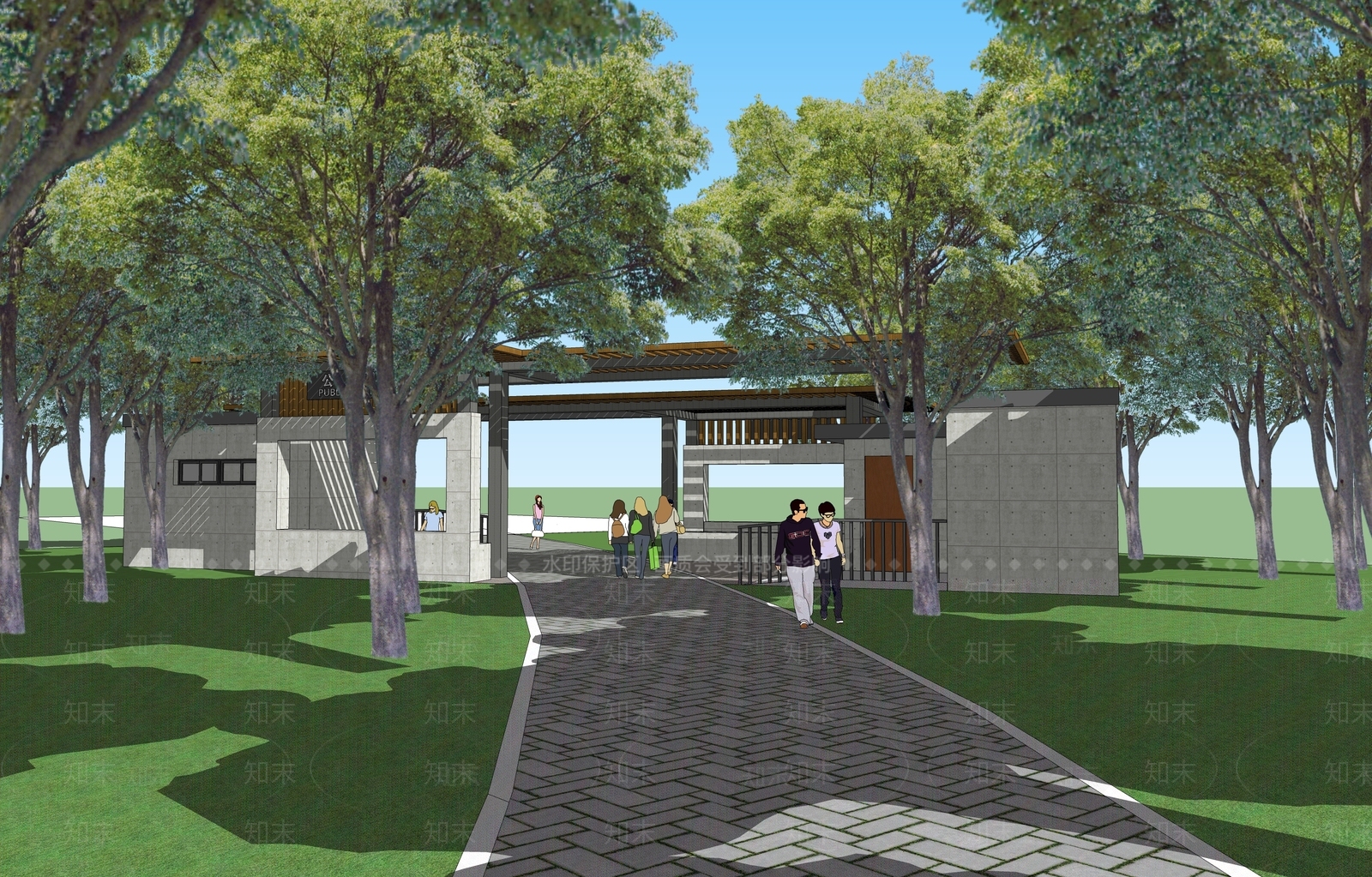 现代小公建SU模型下载【ID:1203126235】