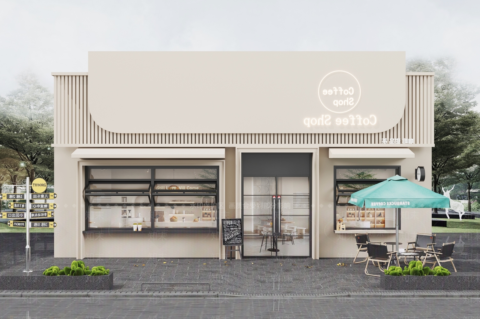 现代门头3D模型下载【ID:1203126865】