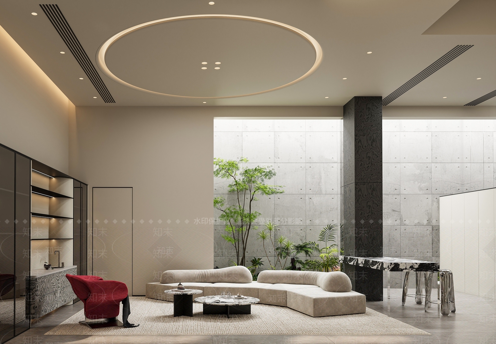 极简挑空客厅3D模型下载【ID:1221850684】