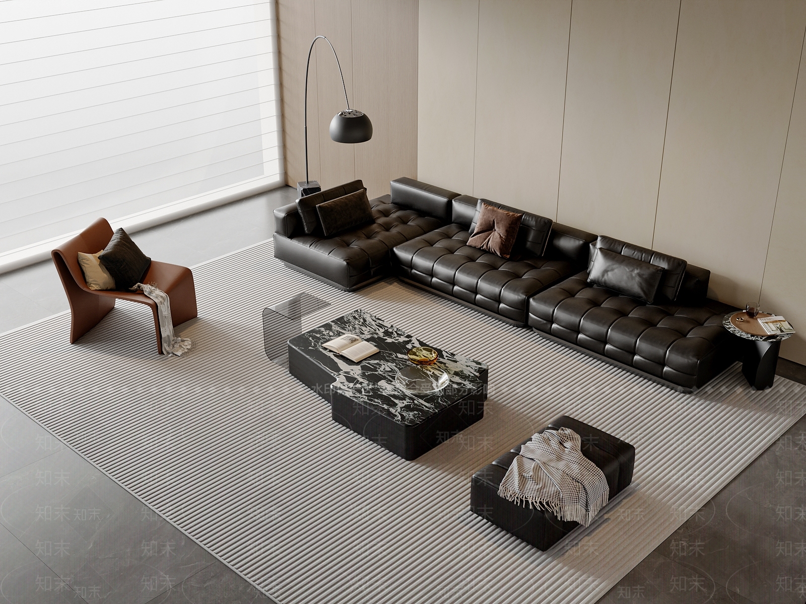 现代简约沙发组合SU模型下载【ID:1203128228】