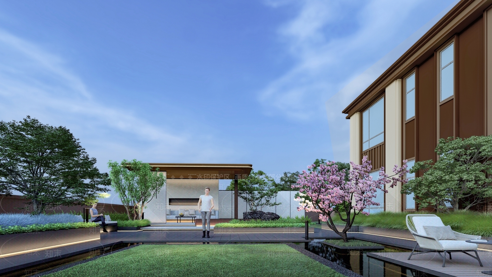 现代屋顶花园SU模型下载【ID:1203230649】