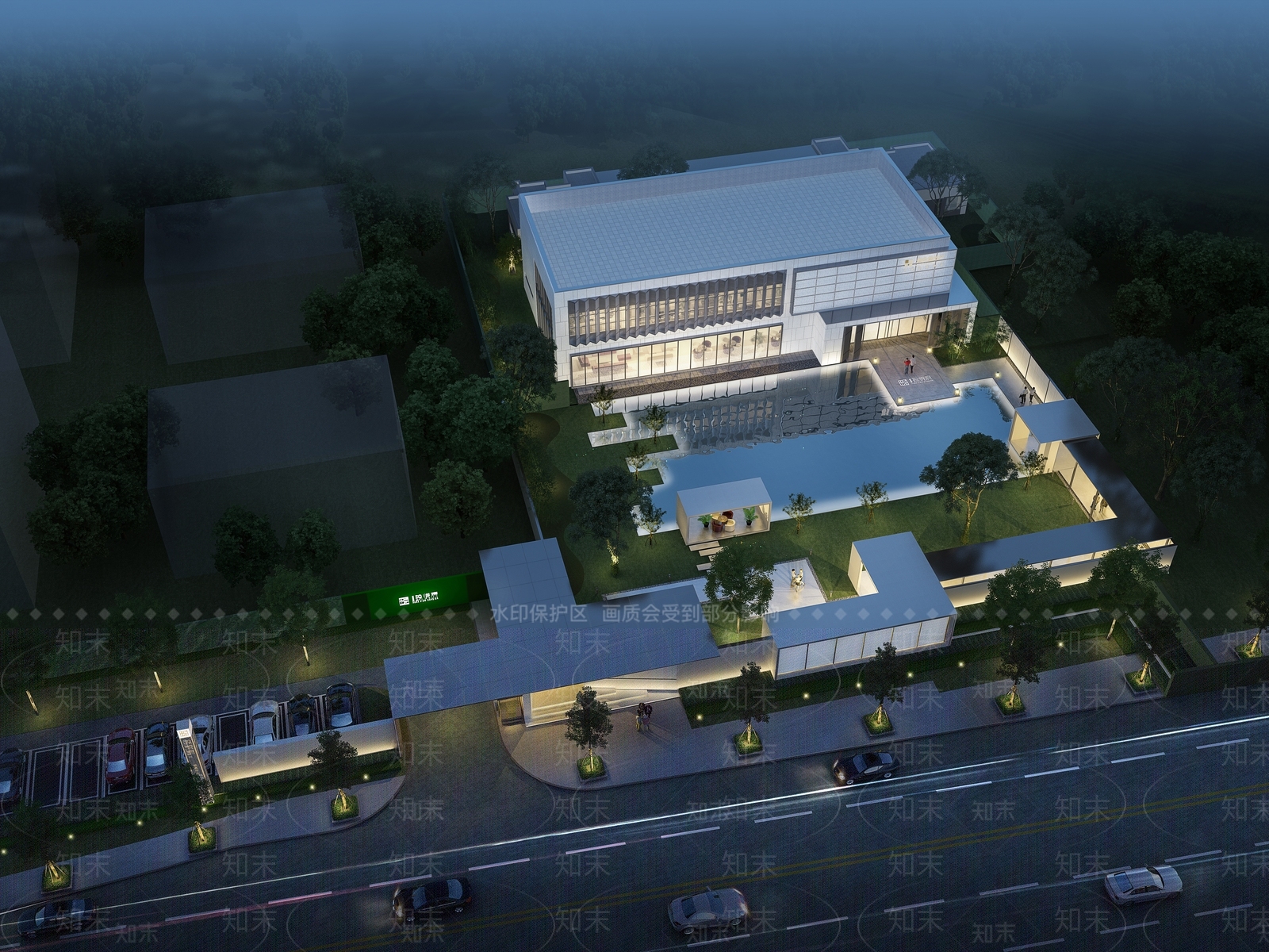 现代售楼处外观3D模型下载【ID:1203133874】