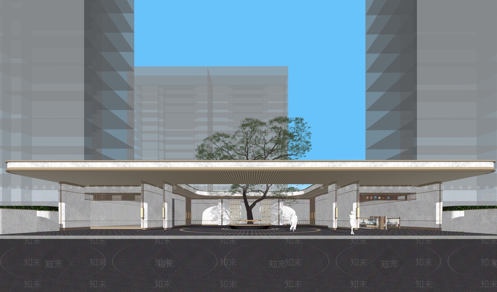 现代入口大门SU模型下载【ID:1203134900】