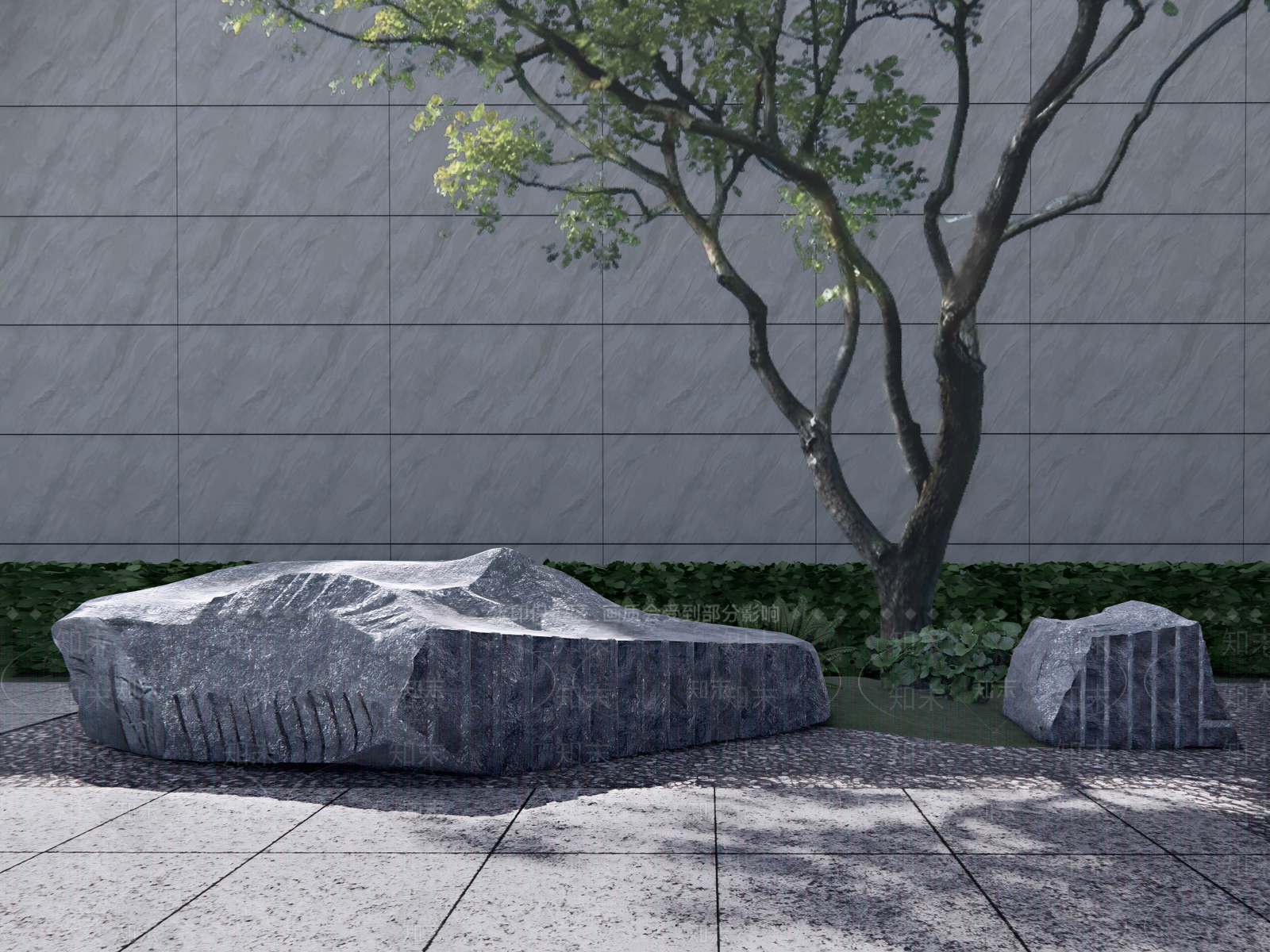 现代禅意景观石SU模型下载【ID:1203135977】